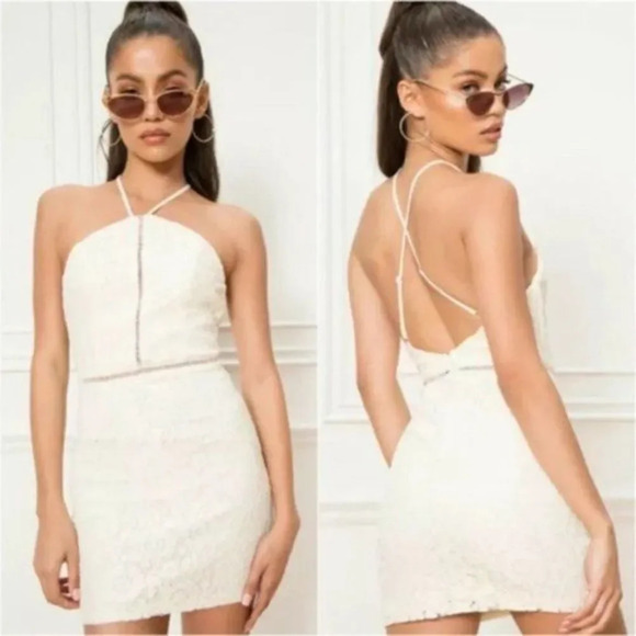SUPERDOWN Ivory Lace Shea Mini Dress XS Revolve - Picture 1 of 5
